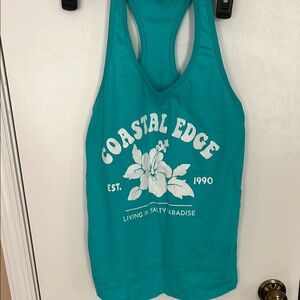 Teal Coastal Edge Tank Top size small
